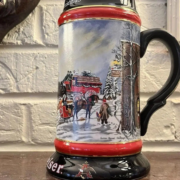Budweiser Anheuser 1992 Holiday Series Beer Stein CS167 “A‎ Perfect Christmas” - Picture 6 of 9
